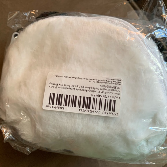 NWOT Cute Panda Face Plush Crossbody Bag Shoulder Bag Handbag Purse Animals - Picture 8 of 16